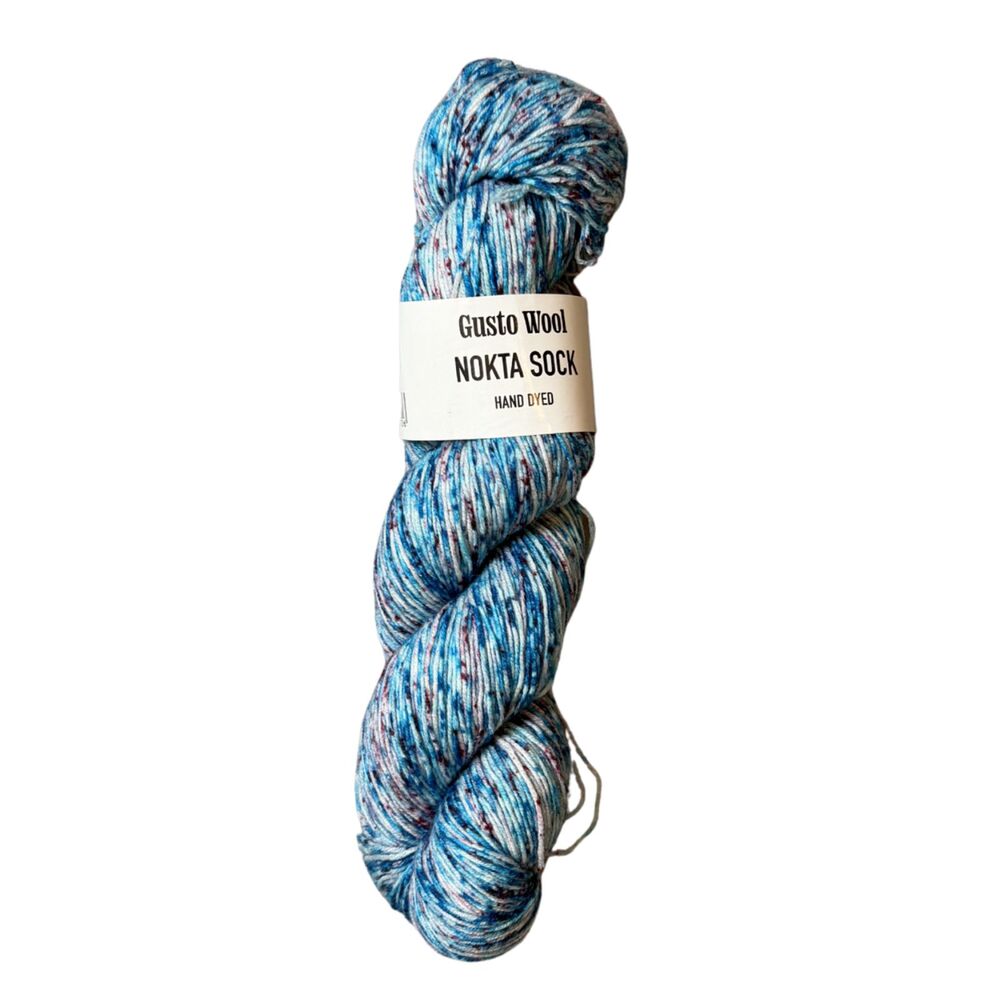 Gusto Wool Nokta Sock Blue Purple Speckles 1201 Superwash Merino/Nylon 1 Skein